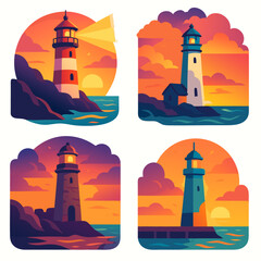 Lighthouse Sunset Glow