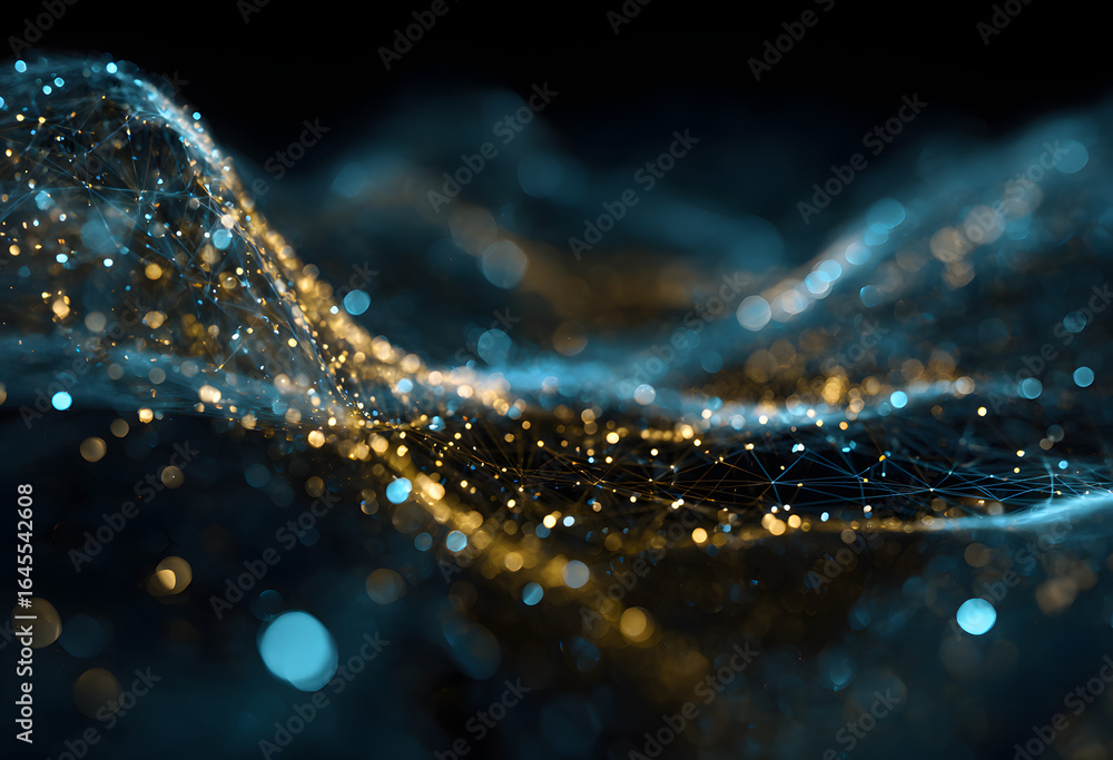 Poster glitter particles sparkling shallow dof 3d cloud text dark tiny rendering glowing background focus b