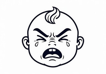 Obraz premium Upset baby face illustration
