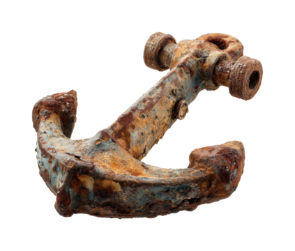 Rusty anchor found on seaside adventure marine exploration coastal, isolated on transparent background, png