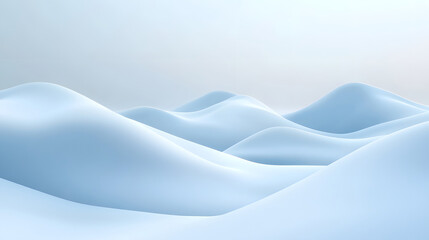 Fototapeta premium A Soft Blue Abstract Landscape with Flowing Curved Forms