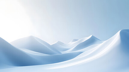 A Soft and Flowing White Snowfield with Gentle Curves