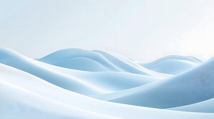 Smooth Blue Snowy Hills with Soft Curved Lines in Winter