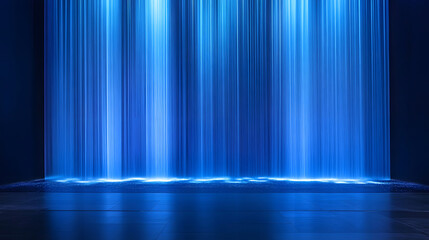 Blue Light Streams Curtain-like Pattern Abstract Background