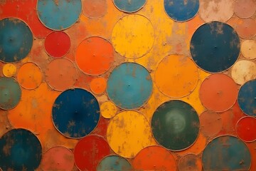 abstract pop art freak cubsim life circles fields from the air illustration