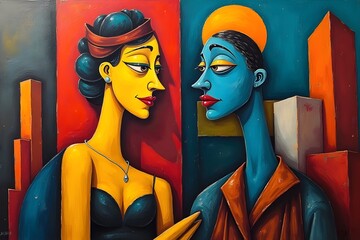 pop art freak cubism Artistic cubism art of mysterious setting