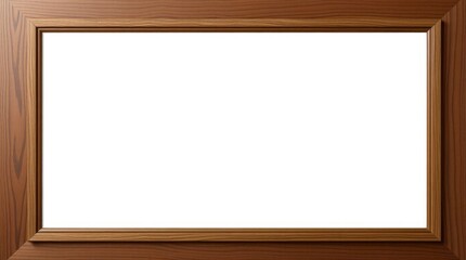 Brown wood frame with a large rectangular white center capturing a minimalist clean aesthetic