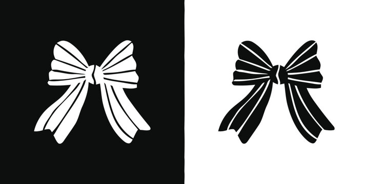 Simple black and white bow tie design.