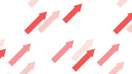 斜め上矢印（赤）の背景のイラスト