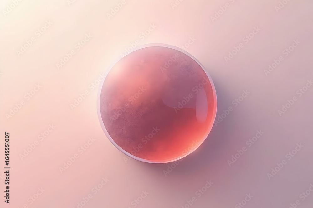 Poster abstract sphere orb in soft pink tones with subtle texture