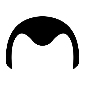 Simple, stylized illustration of a men's haircut.
