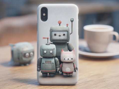 ロボットキャラクターのスマホケース