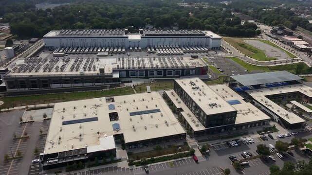 Aerial view of large data center