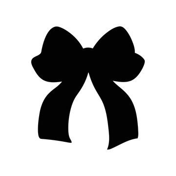 Simple black ribbon bow, elegant and festive.
