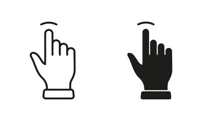 Two hand icons, one black and one white, pointing upwards.
