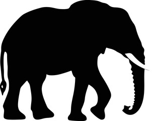 Fototapeta premium Silhouette of an elephant, powerful and majestic. 