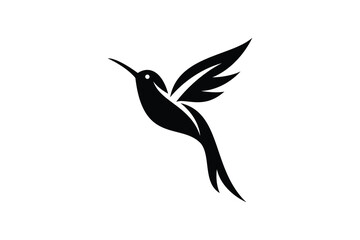 Obraz premium hummingbird logo design. logo icon vector silhouette illustration