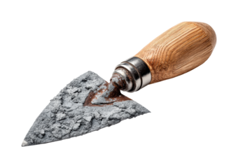 Trowel tool for masonry work construction site product, isolated on transparent background, png