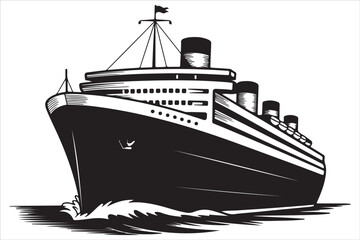 Obraz premium Pirate Ship Silhouette Bundle – Nautical Ocean & Marine Clipart Designs