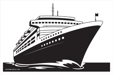 Fototapeta premium Tall Ship Silhouette – Ocean Voyage Nautical Illustration