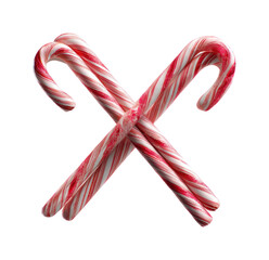 Fototapeta premium Holiday candy canes festive kitchen food cheerful atmosphere, isolated on transparent background, png