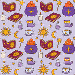 Magic Objects Seamless Pattern Illustration
