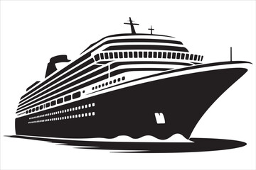 Obraz premium Tall Ship Silhouette – Ocean Voyage Nautical Illustration