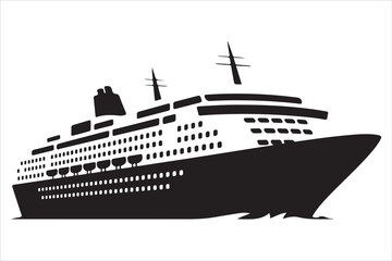Fototapeta premium Tall Ship Silhouette – Ocean Voyage Nautical Illustration