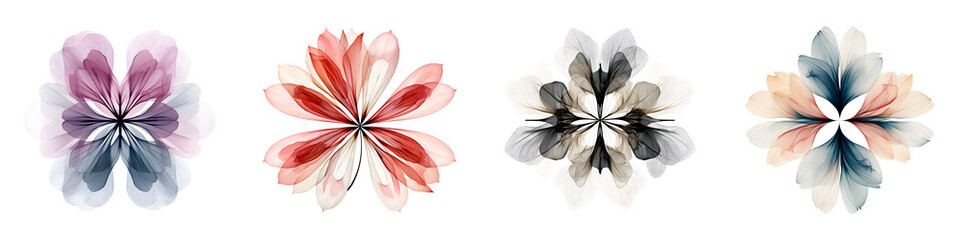 Fototapeta premium Abstract Watercolor Flower Motifs - Delicate Floral Design Elements