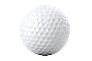 White Golf Ball with Dimples Isolated on White Transparent Background