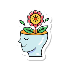 Fototapeta premium human head with flower bulb