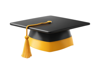 Graduation cap with tassel, symbolizing academic achievement, education, and the culmination of studies isolated on transparent background