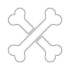 Obraz premium Black outline of crossed bones on a white background crossbones skull and crossbones