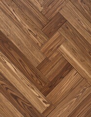 Rich brown wood planks in herringbone pattern