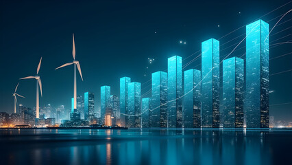 Fototapeta premium Electricity Prices and Green Energy Market Growth 16