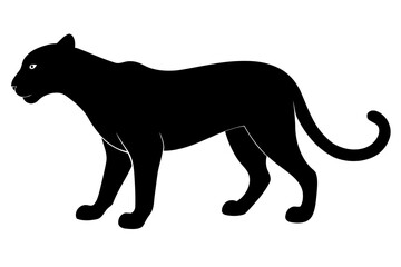 Fototapeta premium Silhouette of a powerful black panther. 