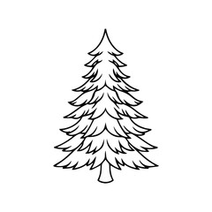 Obraz premium Simple black-and-white drawing of a pine tree. 