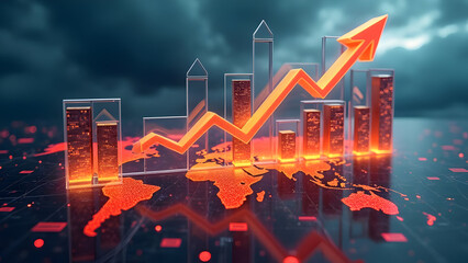 Gold and Crypto Losses on a Transparent Bar Graph