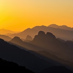 Obraz premium sunset over the mountains