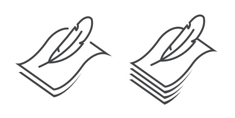 Obraz premium Softness level icon, soft layers as comfortable lightweight material vector sign symbol set line stroke outline art, light weight sheets fabric structure, breathable surface cover blanket logo