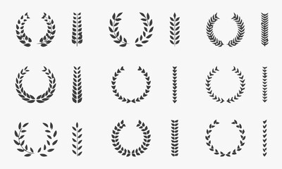 Various laurel wreaths in different styles.
