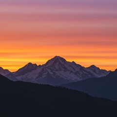 sunset over the mountains