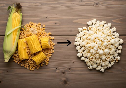 corn processed into popcorn
