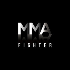 MMA Mixed Martial Arts Fighter Champion Modern Flat Logo