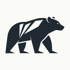 Fototapeta premium Bold bear silhouette, strong and powerful. 