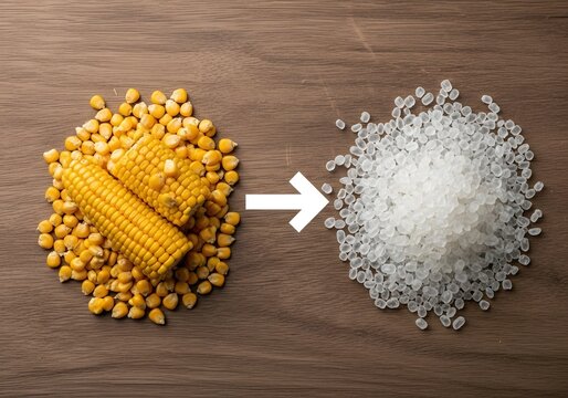 corn is processed into bioplastic
