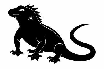 Fototapeta premium Silhouette of a lizard, bold and stylized. 