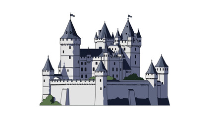 Obraz premium majestic castle illustration perfect for fairytales fantasy games medieval history books and royalthemed designs