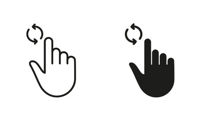 Obraz premium Hands pointing, indicating refresh or repeat. 