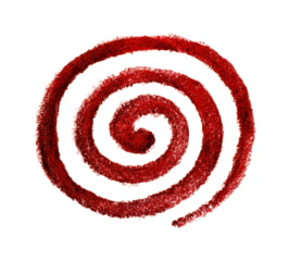 Creative red spiral design abstract digital bright, isolated on transparent background, png